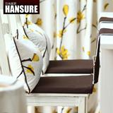 汉尚 现代中式简约纯色全棉加厚餐椅垫坐垫红木沙发垫可拆洗定做