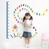 PVC英文字母创意身高墙贴纸幼儿园儿童房装饰墙面贴画自粘可移除