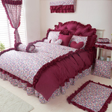 名牌家纺床裙式床上用品四件套韩版纯棉全棉被套枕头套2米1.8m1.5