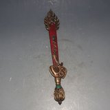 热卖包邮 古玩杂件复古尼泊尔手工纯铜镶宝石 金刚杵 辟邪剑形法