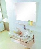 浴室洗手盆卫生间挂墙式陶瓷洗脸盆组合钢化玻璃洗面盆台上盆