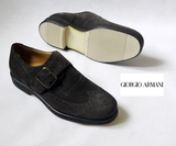 【Giorgio Armani】阿玛尼主线磨砂反绒单搭孟克商务皮鞋代购现货