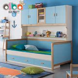 儿童家具套房 衣柜床 实木彩色多功能储物组合床 男孩女孩儿童床
