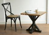 美式复古小方桌 实木休闲户外咖啡桌 西餐厅餐桌 做旧洽谈桌子