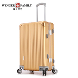 WENGER FAMILY款铝镁合金拉杆箱万向轮正品高端时尚商务旅行箱