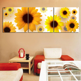 现代家居客厅卧室无框画背景墙挂画壁画餐厅三联装饰画阳光向日葵