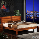 新款老榆木床 现代中式 全实木床 双人床1.8米 卧室实木家具特价