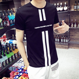夏季男士短袖t恤圆领印花青年韩版潮学生修身打底衫半袖2016新款x
