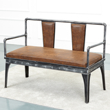 美式loft实木三人沙发 做旧设计沙发组合椅子铁艺复古实木沙发椅