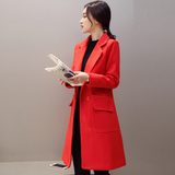 2016春装新款韩版中长款茧型风衣显瘦羊毛毛呢外套女呢子大衣