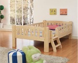包邮松木儿童床 实木围栏床 公主小床单人床1.2米 婴儿床护栏