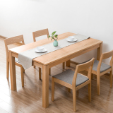 现代简约北欧白橡木长方形餐桌组合实木餐厅家具饭桌子原木桌 叁