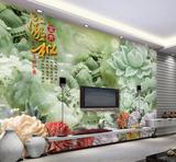 大型3d墙纸壁纸壁画客厅电视背景墙卧室壁纸玉雕浮雕家和富贵牡丹