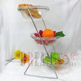 三层食品展示盘 水果盘 仿水晶透明果盆 点心架 自助餐盘