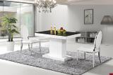 摩登T家具 白色板式玻璃餐台 可伸缩吃饭台 小户型高档样板房餐桌