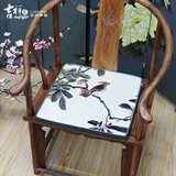 吉祥家新中式布艺坐垫[鹂语芳菲]办公室椅垫古典红木座垫加厚定做