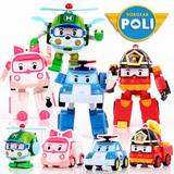 POLI变形战队珀利机器人警车消防车安巴救护车儿童玩