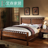 特价美式乡村风格全实木1.8米大床双人实木床橡木家具复古美式床