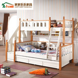 地中海子母床实木儿童床高低床双层床上下床全实木家具拖床两层床