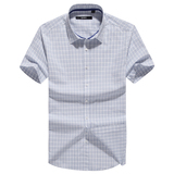 罗蒙男士短袖衬衫纯棉青年格子休闲衬衣2016夏季新款寸衣2C53919