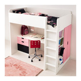 宜家代购 IKEA 斯多瓦 高架床 儿童床带学习桌和衣柜 多色
