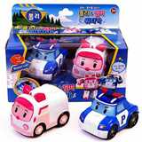 正品韓國poli珀利珀力變形警車救援隊機器人兒童益智玩具車汽車