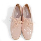 韩国代购minsshop正品春季新款纯色漆皮系带中跟圆头女士复古单鞋