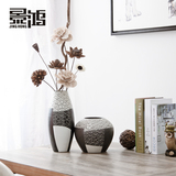 创意客厅简约现代家居软装饰陶瓷器台面插花花瓶三件套工艺品摆件