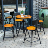 铁艺实木休闲咖啡厅酒吧餐厅餐桌椅套件户外庭院奶茶店桌椅组合