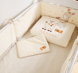 婴儿床品床上用品可拆洗100全棉床围被子床单绣花面料纯棉七件套