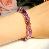 玻利维亚纯进口 天然紫黄晶手链 欧美时尚风格女款水晶随形手链