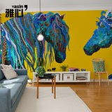 雅心斑马现代个性艺术壁纸客厅电视背景墙纸定制创意大型壁画壁布