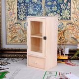 zakka木质杂物收纳盒 玻璃门展示柜 收纳柜原木可diy香水柜可定做