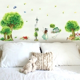 自粘树房屋墙贴纸卧室温馨女孩房间床头墙壁画贴画背景墙上装饰品