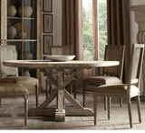 简约现代纯实木餐桌创意纯木茶几圆桌子 欧式多功能家具休闲桌椅