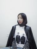 韩国ulzzang原宿复古GD.TOP人物图案印花宽松显瘦学生男女短袖T恤