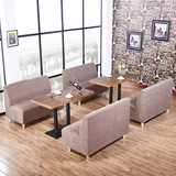 现代简约布艺奶茶店卡座桌椅组合 甜品店咖啡厅西餐厅沙发定制