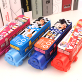 包邮创意小学生多功能文具盒男女 铅笔盒儿童韩国卡通小火车塑料