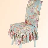 新款花语绿色田园餐椅套布艺椅子罩椅垫椅背蝴蝶结连体椅套 定做