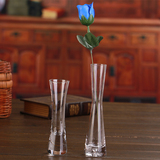 特价包邮透明玻璃花瓶单只玫瑰花插 简约花瓶手工艺品摆件 流砂瓶