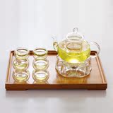 新款加厚玻璃茶具套装透明过滤泡花茶壶水果花果茶功夫茶具整套带