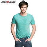 |Jack Jones/杰克琼斯纯色修身男圆领短袖T恤O|214201009