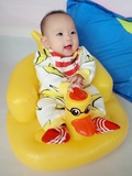 宝宝充气沙发婴儿发声大黄鸭小黄鸡多功能学坐椅餐椅便携浴凳座椅
