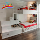 七彩精灵创意实木定制家具欧式美式高低组合上下床双层子母儿童床