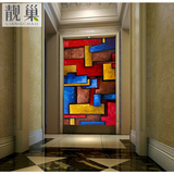 欧式抽象壁纸3d 客厅酒店走廊过道墙纸壁画竖版 无缝油画墙布玄关