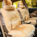 汽车坐垫四季通用亚麻座套全包卡通布艺可爱坐套冬季短毛绒座垫女