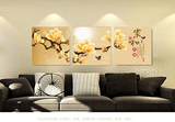 家和花卉装饰画现代简约中式客厅无框画沙发背景墙画挂画三联水晶
