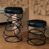 欧式创意铁艺咖啡厅座椅抽象艺术酒吧高低椅子室内时尚休闲单人椅