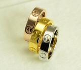 韩版钛钢镀18K玫瑰金男女情侣对戒 婚戒食指关节戒指配饰品礼物