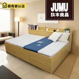 日式储物收纳抽屉榻榻米床1.5米单人1.8米双人现代简约板式高箱床
